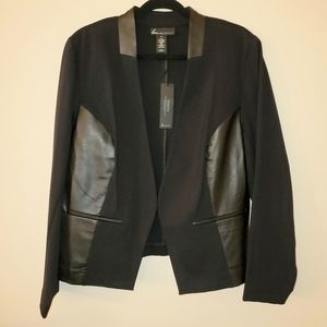 NEW Lane Bryant Ponte & Faux Leather Blazer